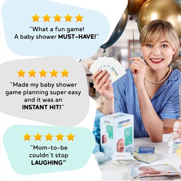 NEW Caption The Baby! Photo Caption Card Game Baby Shower or Gender Reveal Games - Picture 9 of 12